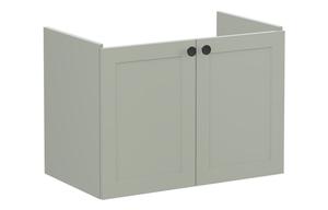 VitrA Root Classic 80cm 2 Door Wall Hung Washbasin Unit - Matt Retro Green